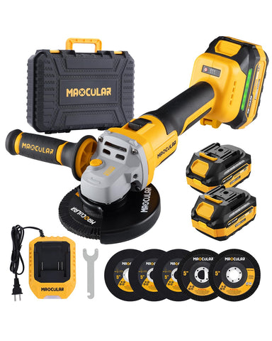 Maxcular angle grinder cordless unit with 20V batteries for on-site cutting