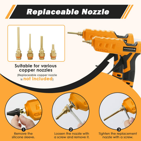 MAXDONE glue gun heats up in 3 to 5 minutes for quick project starts