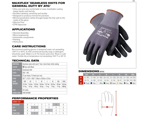 Pack of 12 MaxiFlex 34-874 gloves for versatile dry handling tasks.