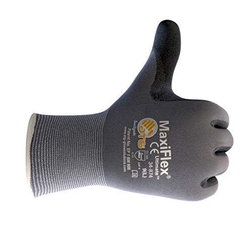 Pack of 12 MaxiFlex 34-874 gloves offers cost-effective protection.