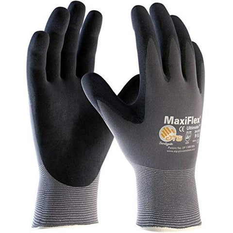 MaxiFlex 34-874 Ultimate gloves side view highlights snug fit for reduced fatigue