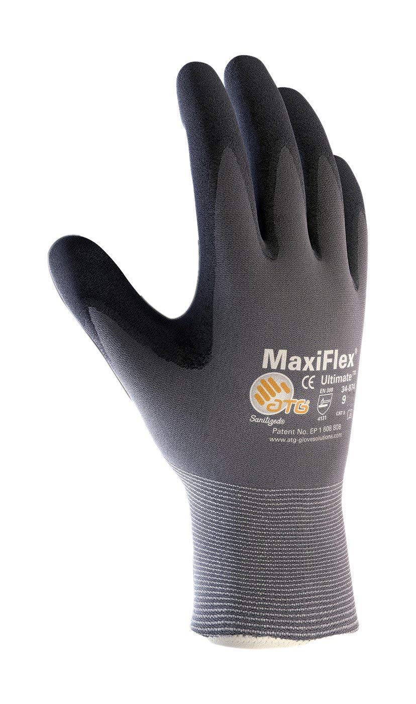 MaxiFlex 34-874 XS palm with nitrile-coated grip for secure handling