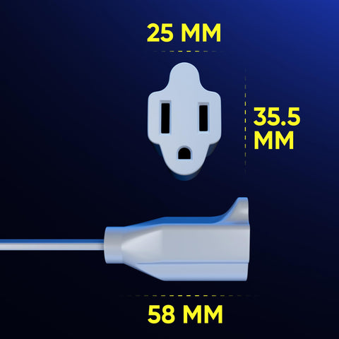 Maximm 360-degree rotation demonstrates flexible plug orientation for neat power routing.