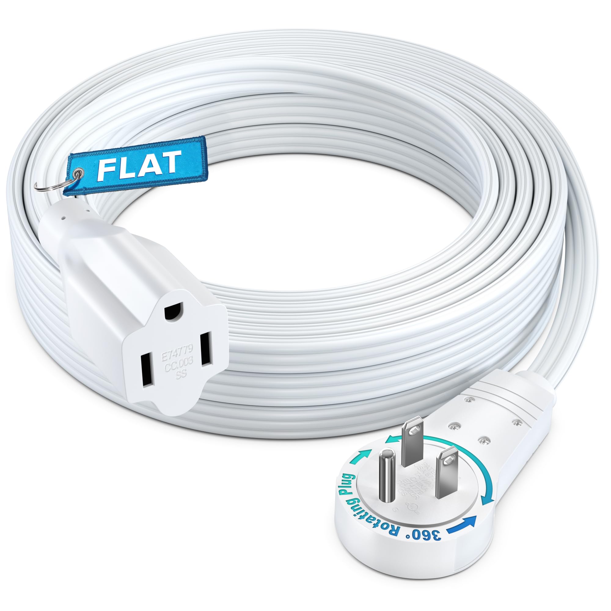 Maximm 360 rotating flat plug close-up highlighting space-saving design