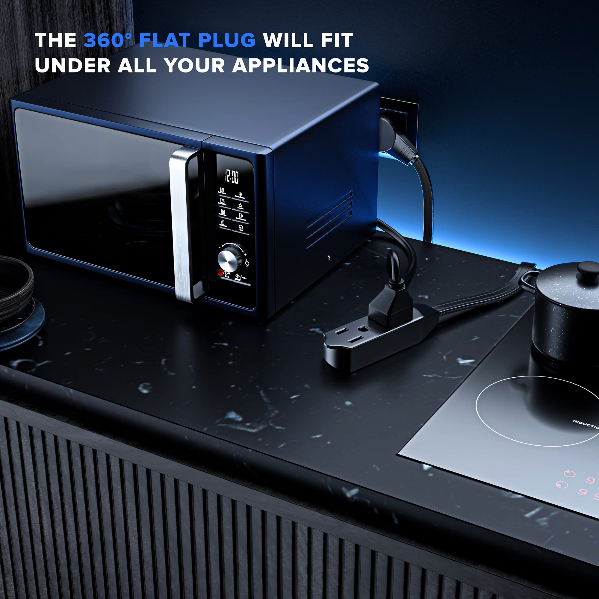 Maximm 4ft length provides flexible desk alignment.