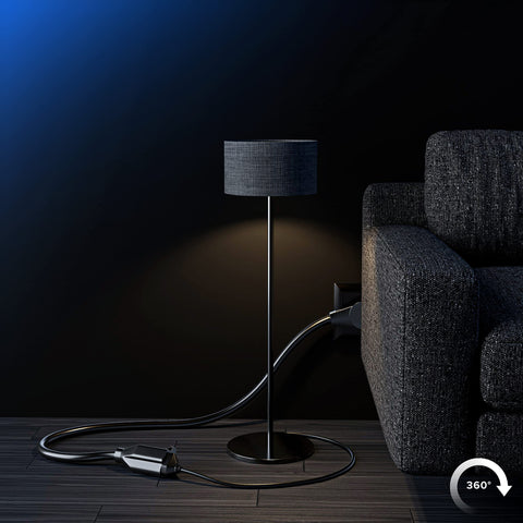 Maximm black 3-prong grounded cord highlighting durability and style.