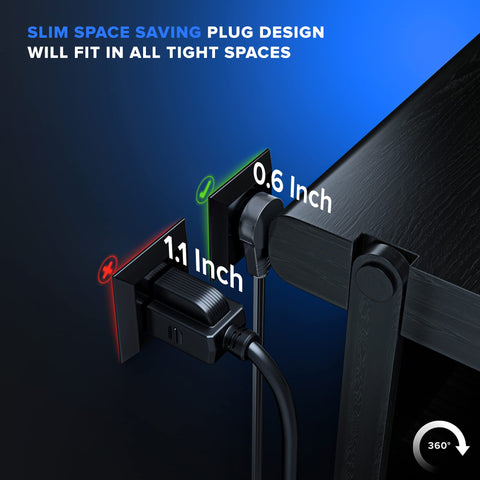 Maximm three outlet extension cord expands desk area outlets