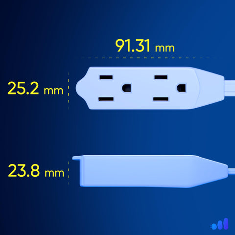 Maximm flat plug ideal for slim desks and wall spaces.