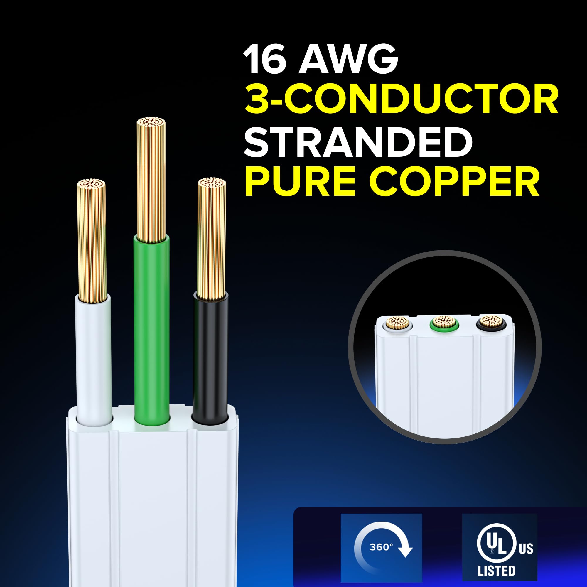 Maximm Cable UL-certified extension cord for reliable power