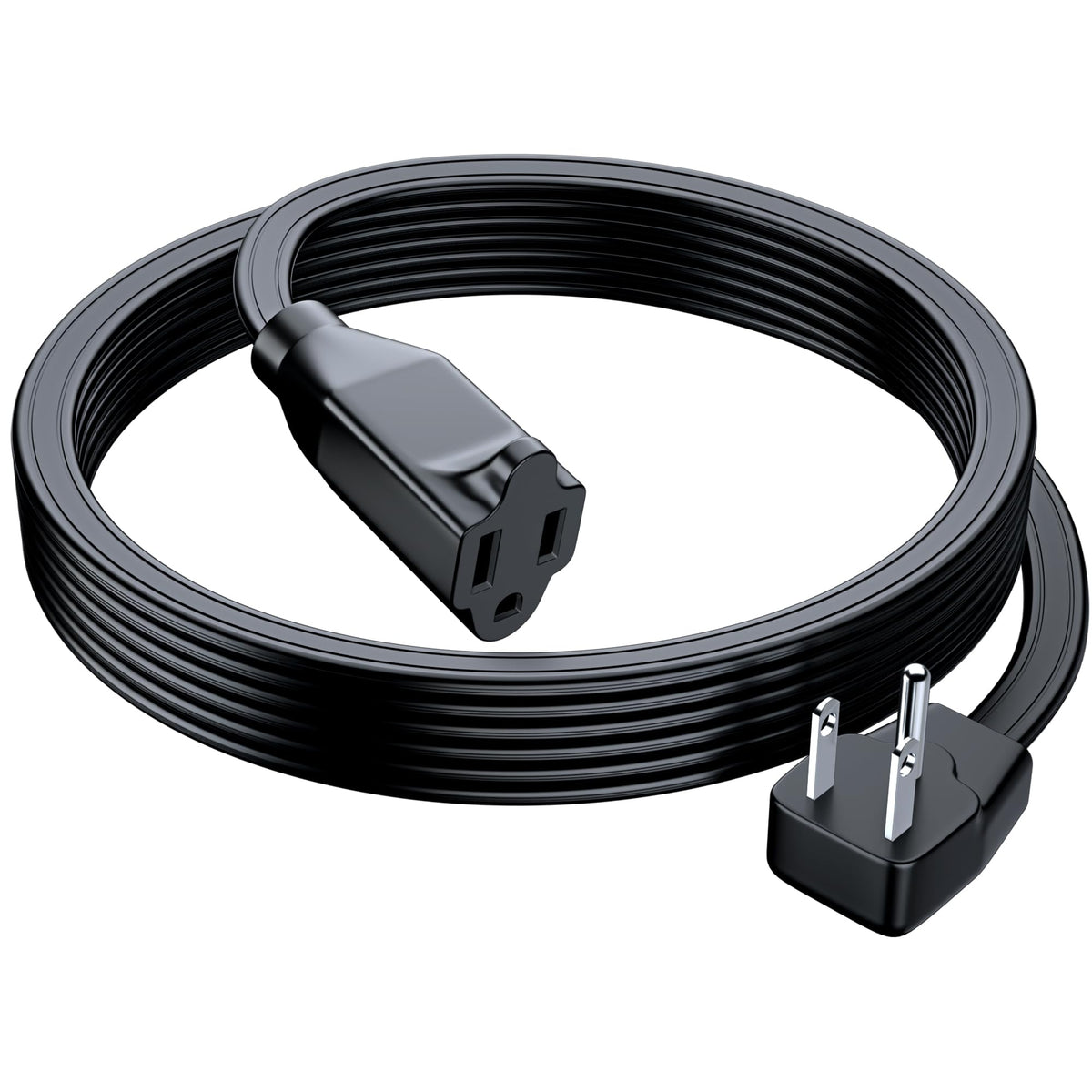 Maximm extension cord with flat plug, 10ft, ideal behind desks.