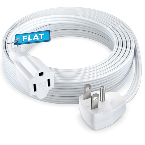 Maximm extension cord with flat plug for space-saving behind furniture.