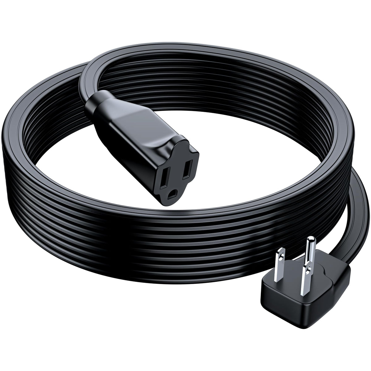 Maximm extension cord with flat plug for 20 ft reach, conceal cords behind furniture