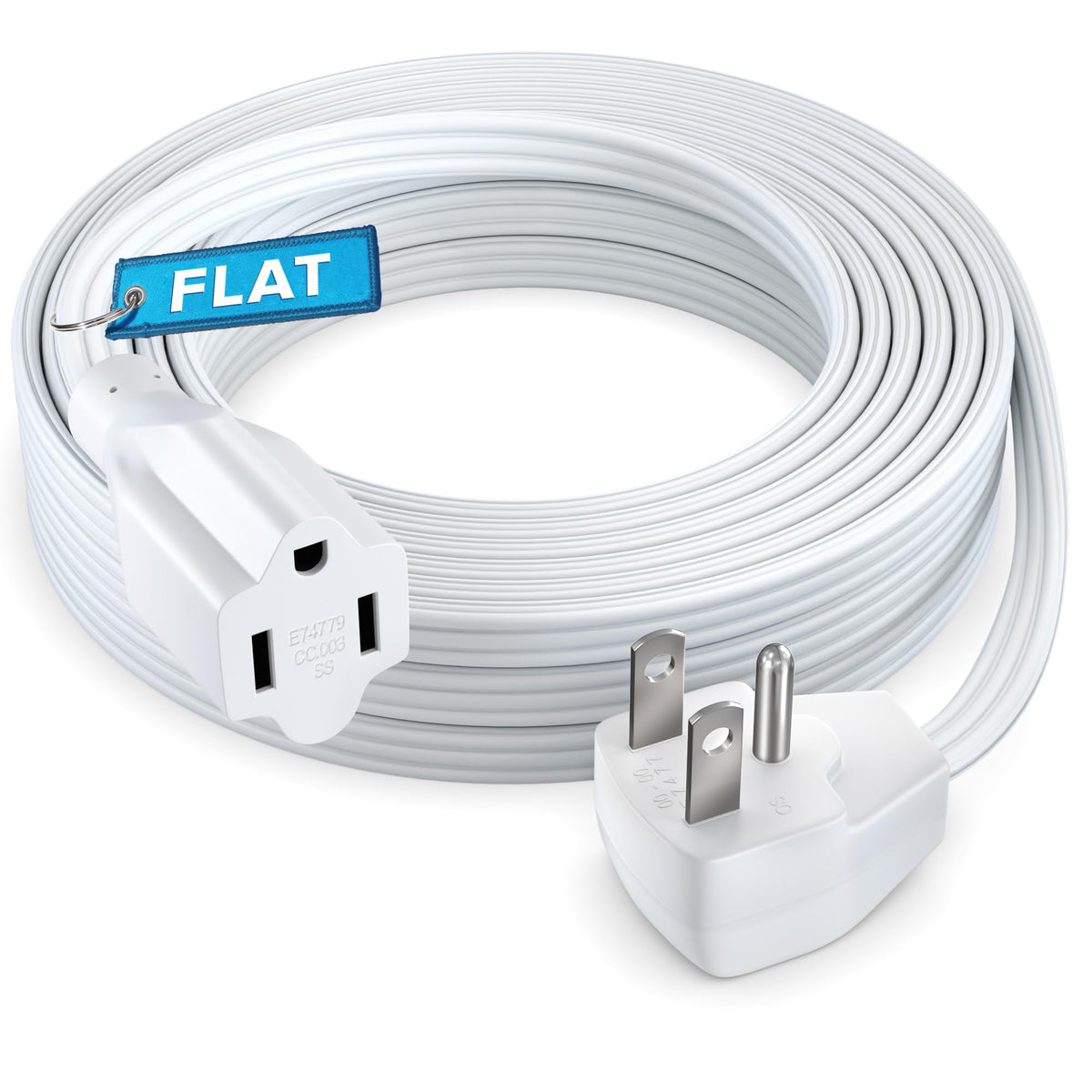 Maximm heavy-duty 20ft flat cable extension cord for durable home use