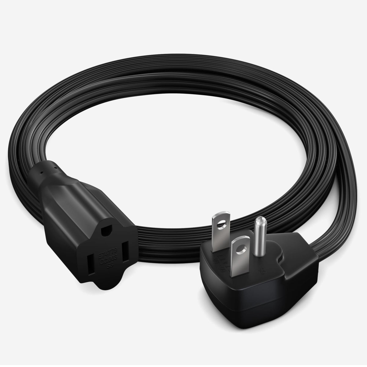 Maximm heavy-duty 4ft flat extension cord behind desks for power access.
