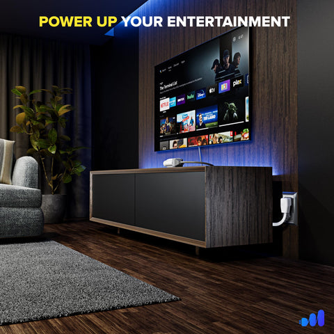 Maximm slim flat wire extension cord design blends under furniture