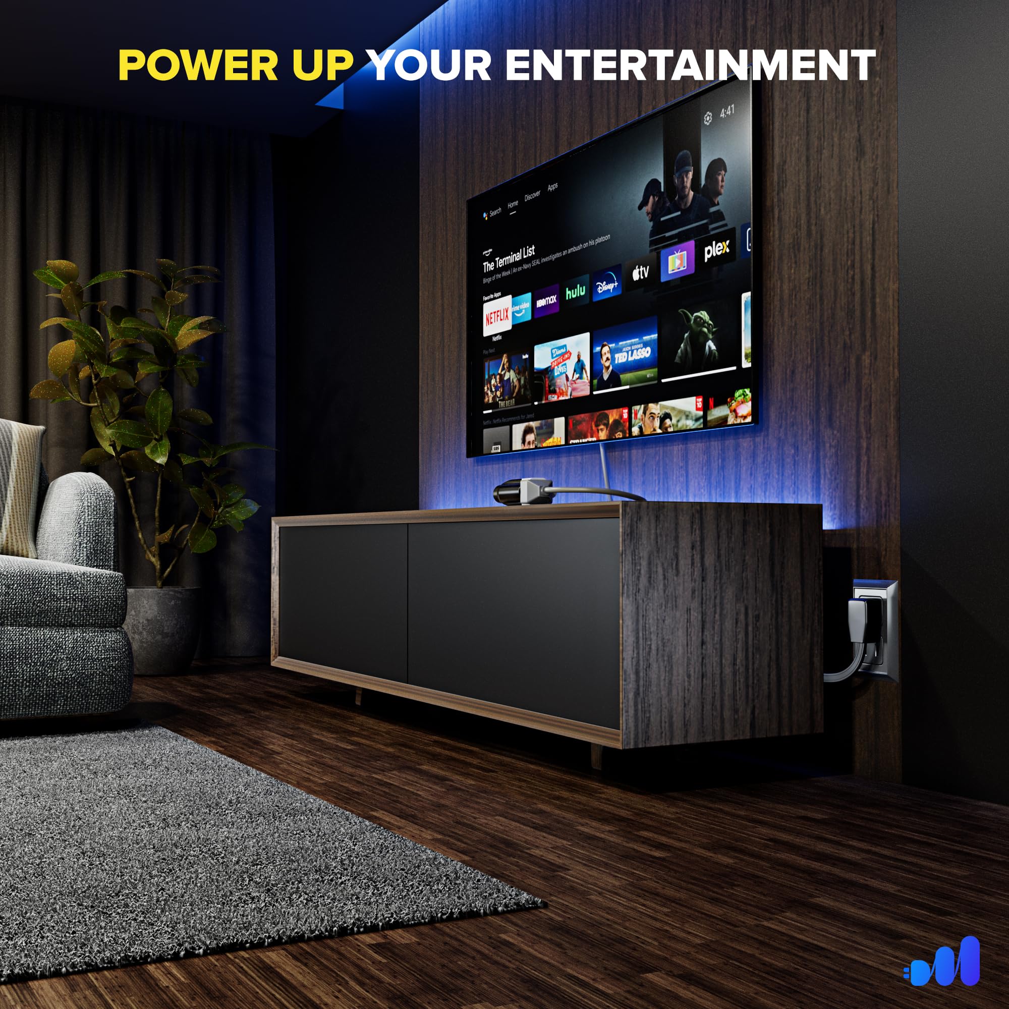 Maximm slim flat-wire cord runs neatly under desks and carpets.