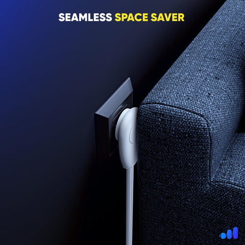 Maximm extension cord with two outlets for multi-device setup.