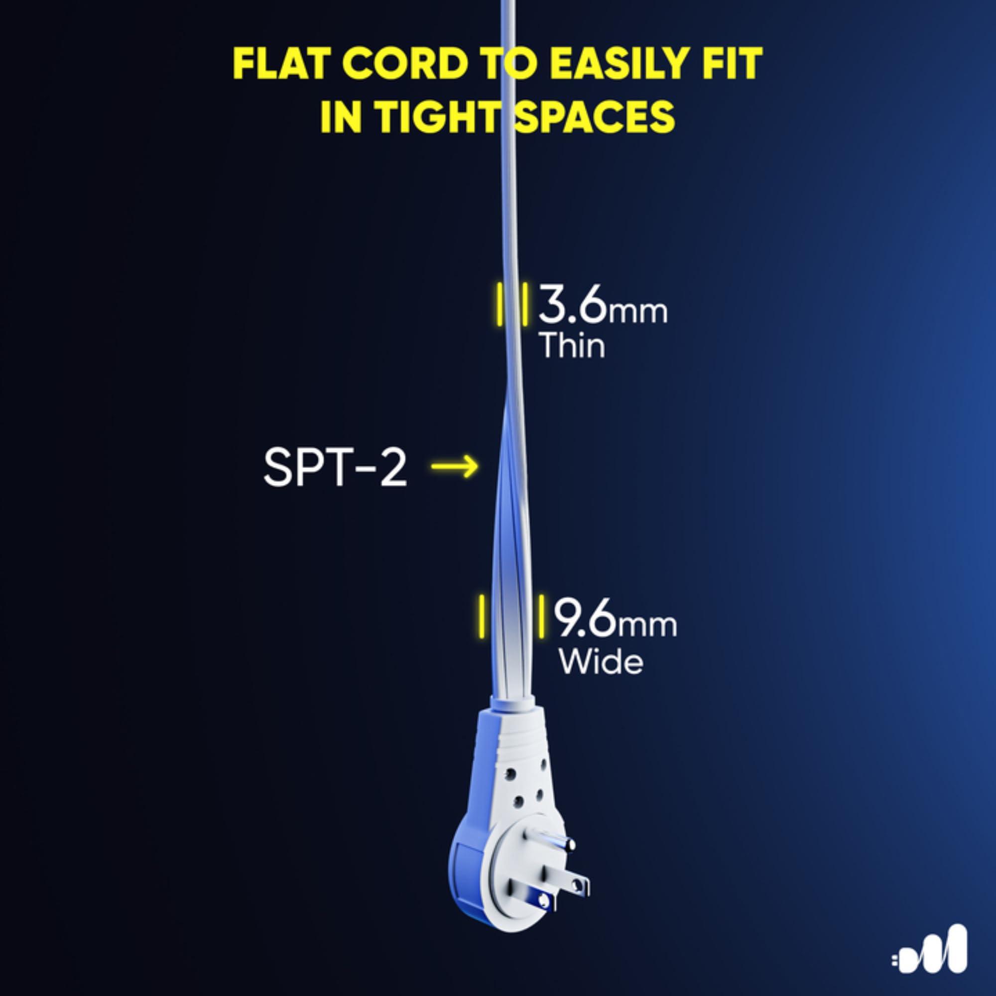 Maximm grounded 3-prong design enhances safety for everyday electronics.