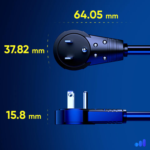 Maximm heavy-duty extension cord extending reach to TV and PC devices.