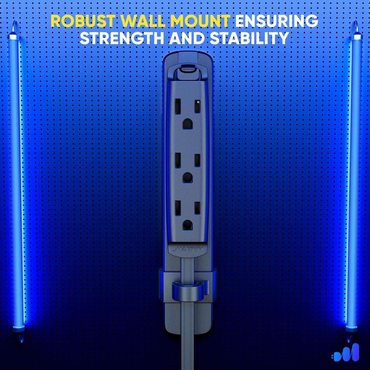 Maximm three-outlet receptacle provides simultaneous device power in compact setups