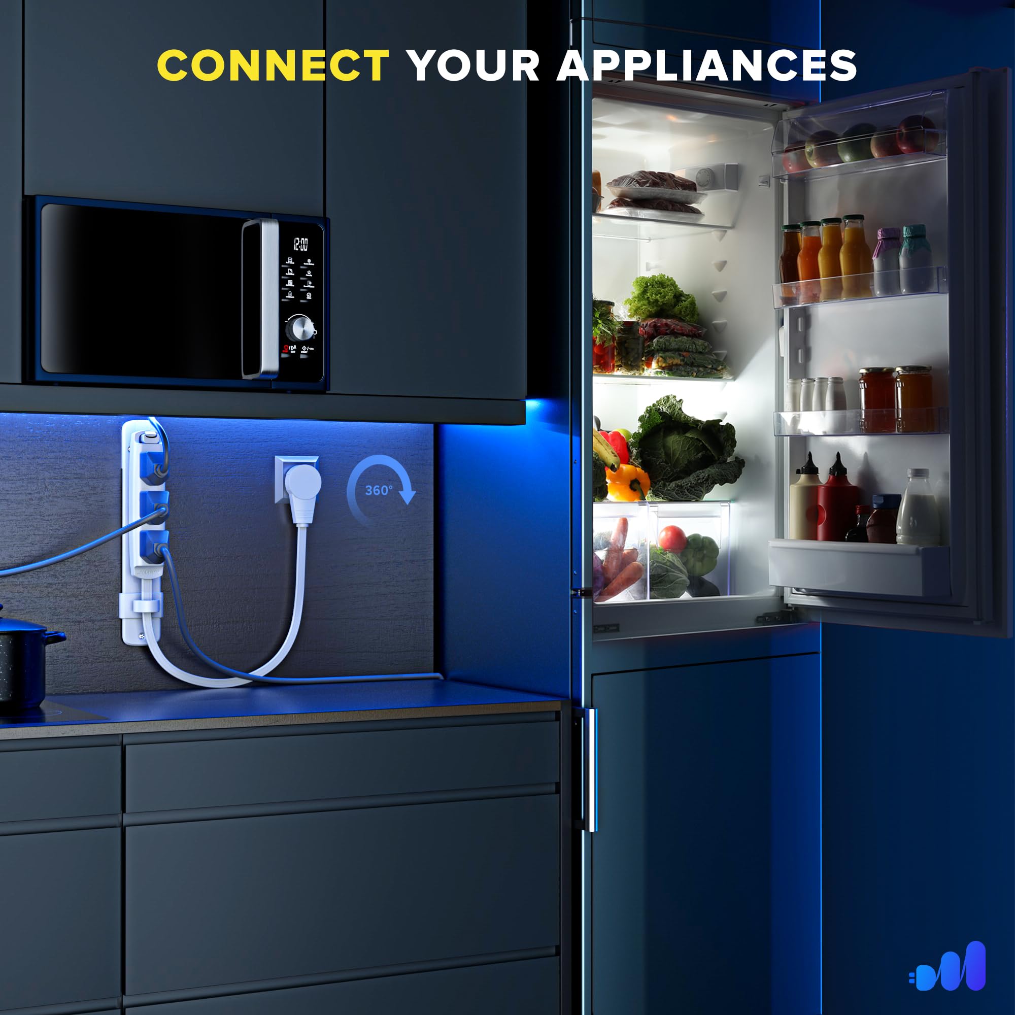 Maximm white extension cord blends with decor and spaces.
