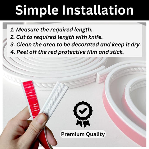 Maxiroc 3D decorative strip enhances borders on walls and frames.