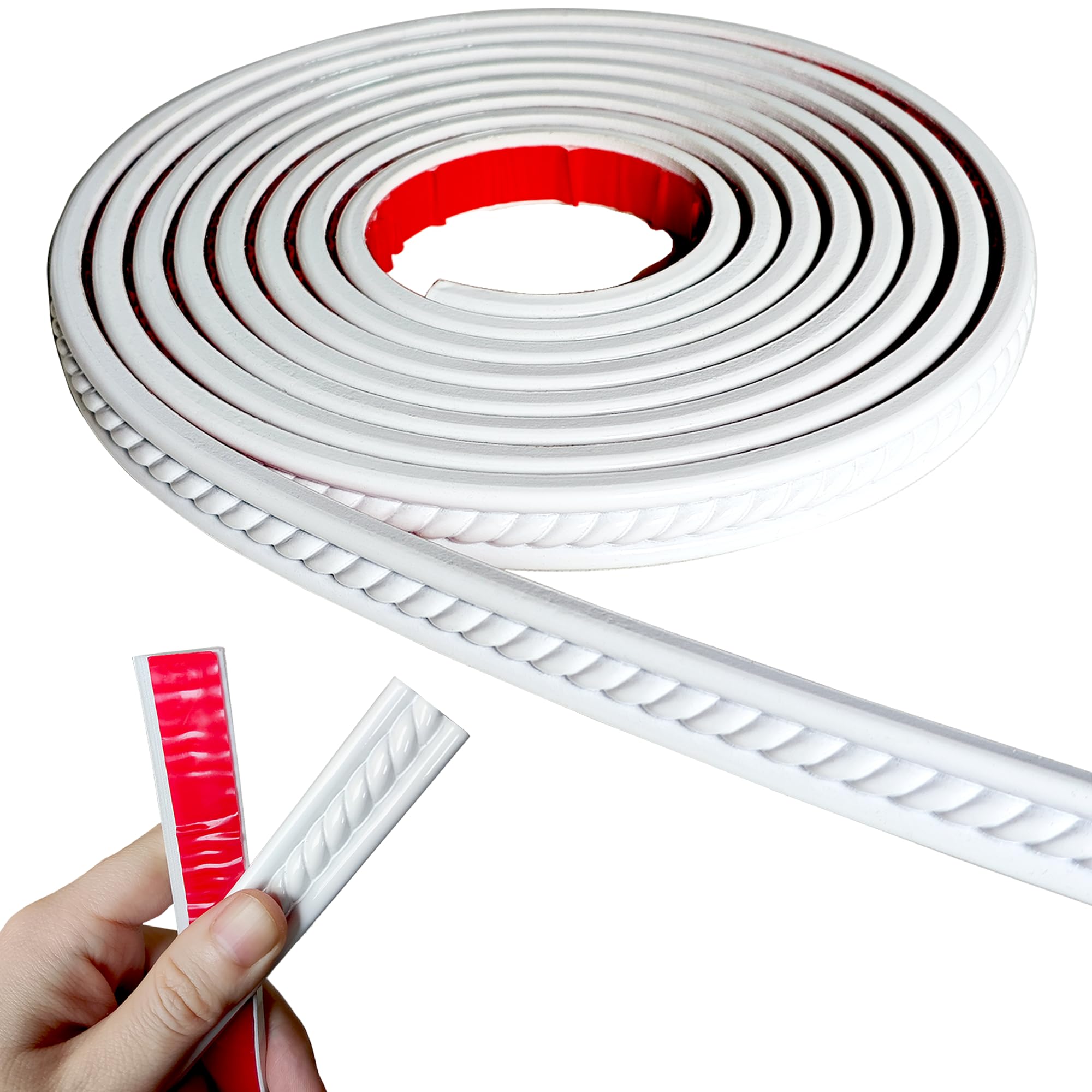 Maxiroc peel-and-stick molding trim with strong adhesion for quick, clean installations.