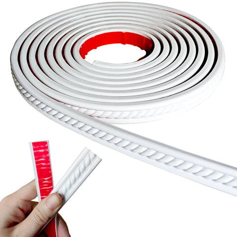 Maxiroc peel-and-stick molding trim for a seamless 120-inch border on walls.