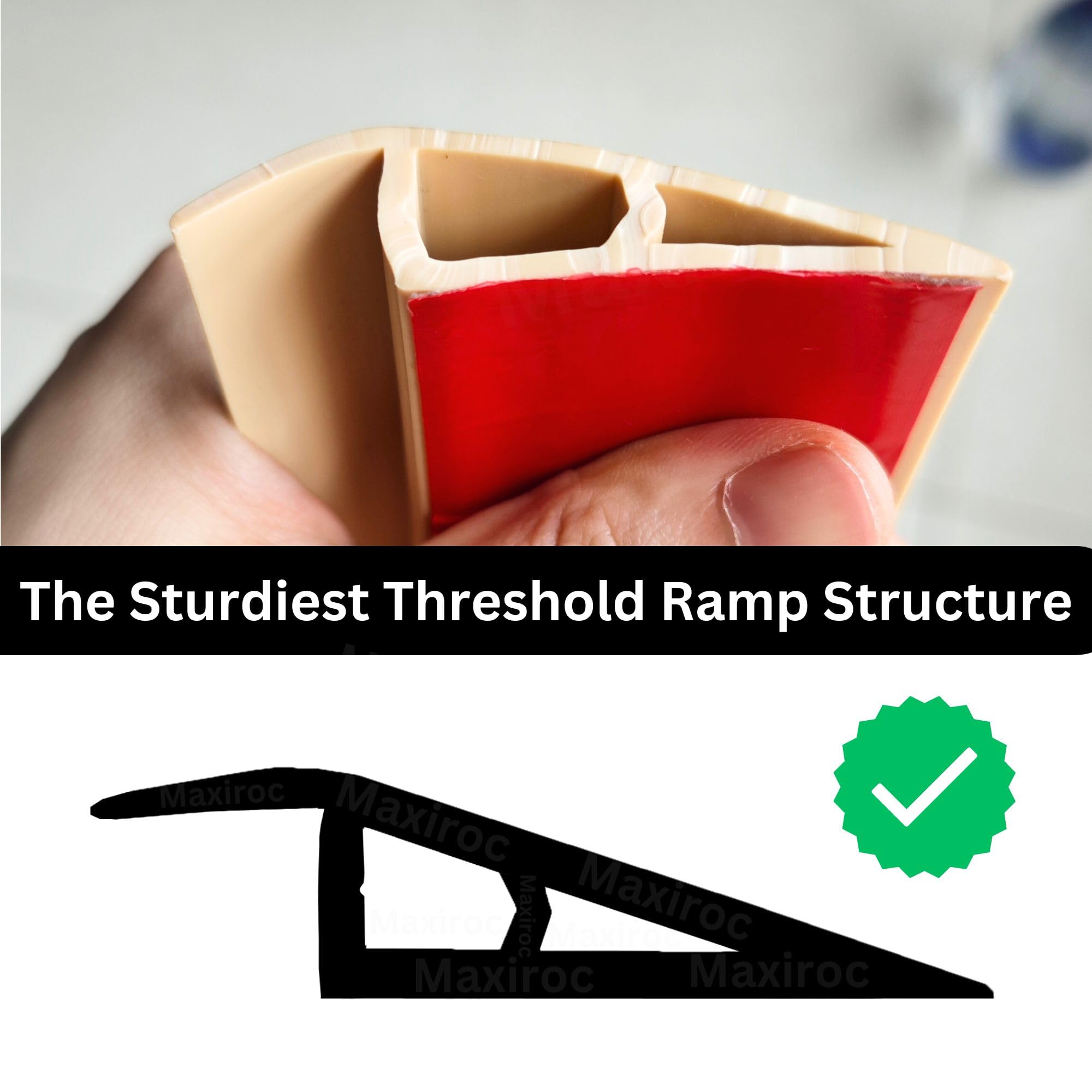 Peel-and-stick installation of the Maxiroc threshold enables quick setup.