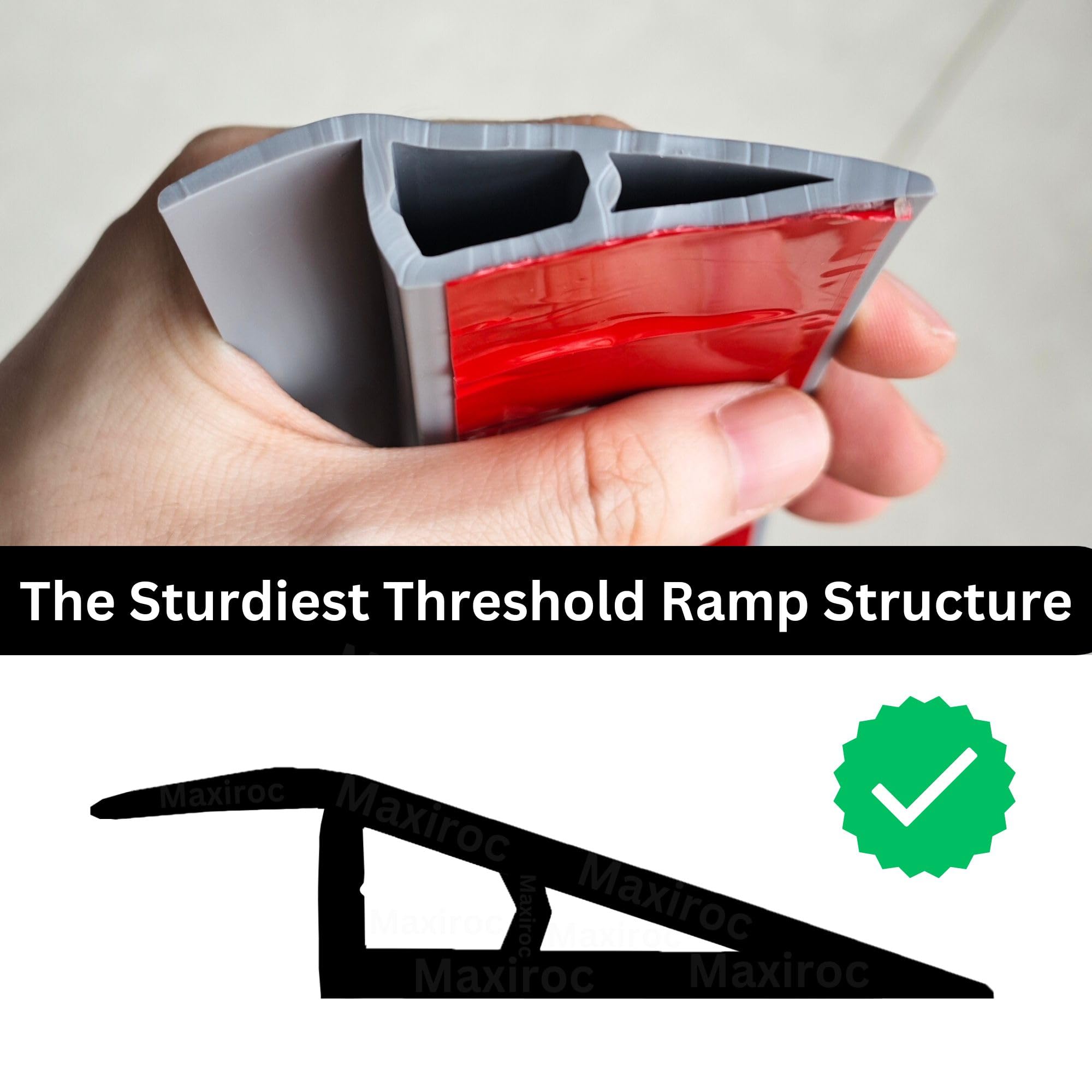 Maxiroc threshold ramp installs quickly with peel-and-stick convenience.
