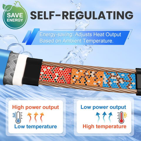 MAXKOSKO energy-saving heat cable protects exposed water lines outdoors.