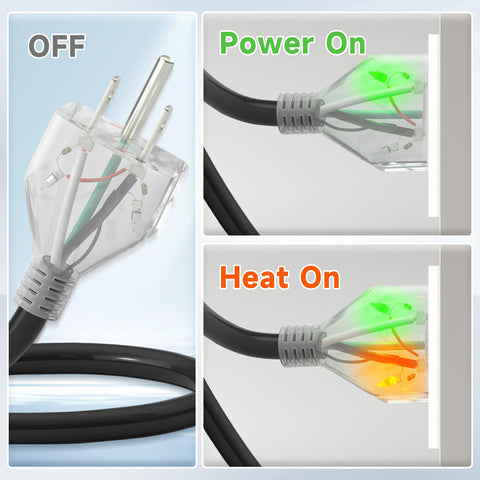 MAXKOSKO dual lights indicate power and active heating along the line.