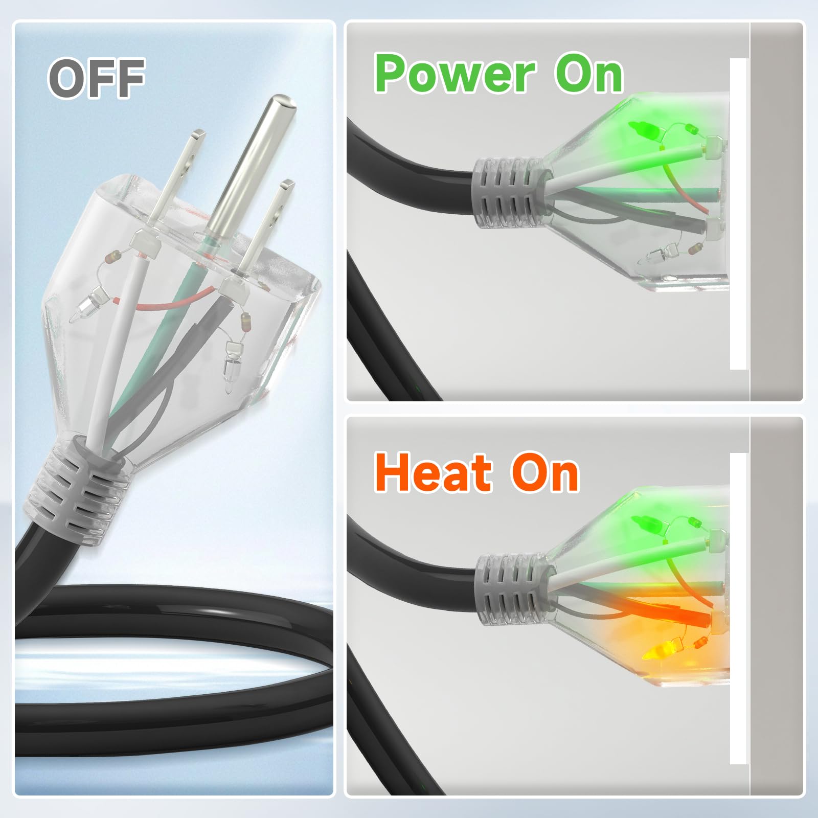 MAXKOSKO red light shows active heating on pipes