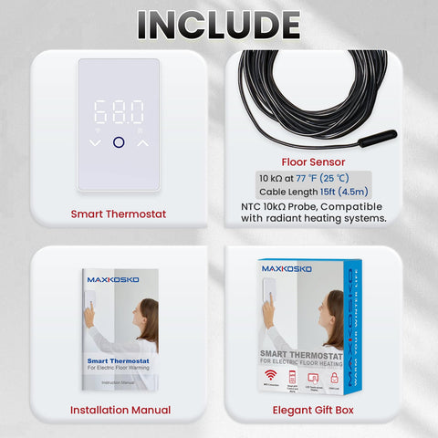 MAXKOSKO remote control via smartphone keeps you warm from anywhere.