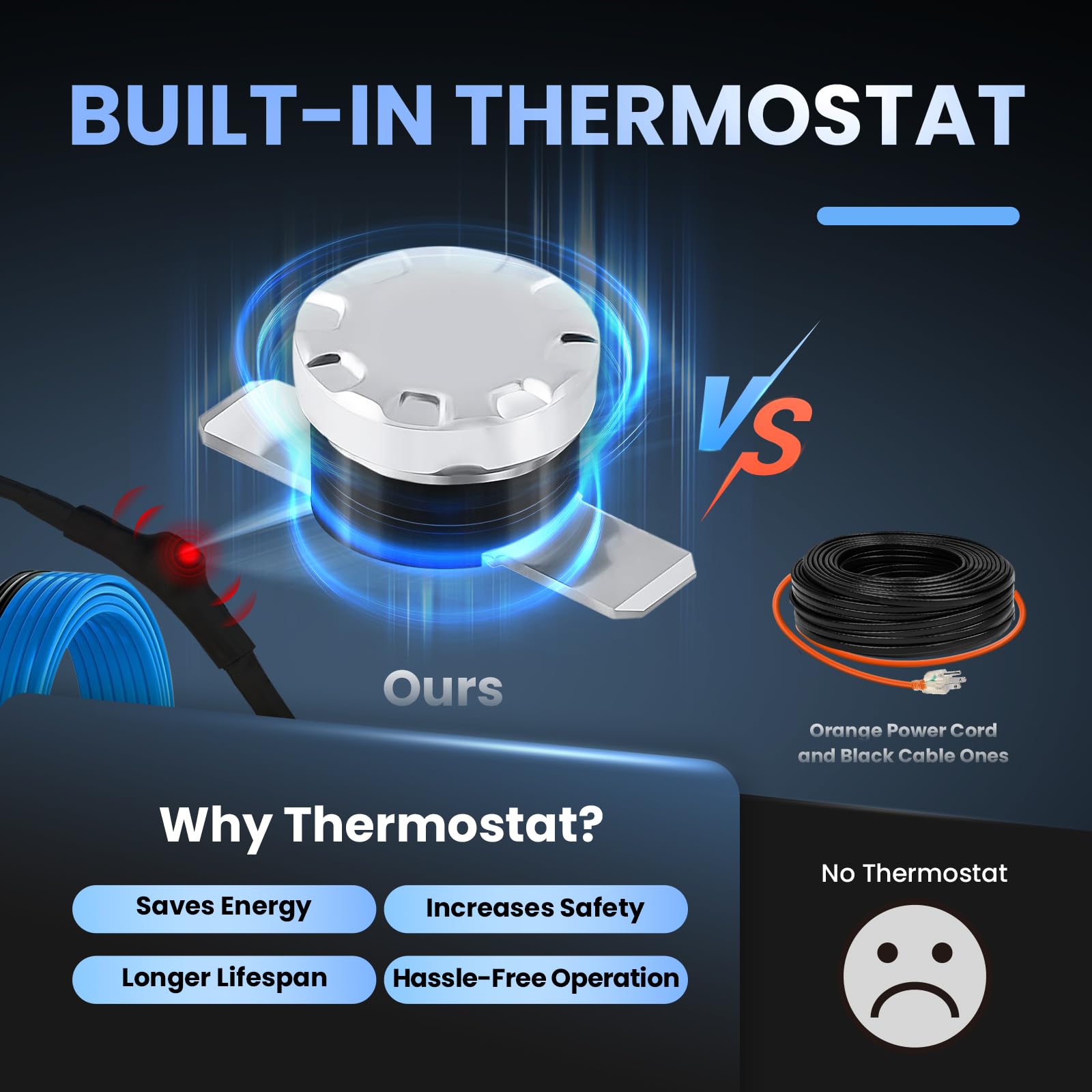 MAXKOSKO thermostat control for safe pipe warmth