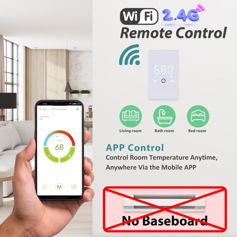 MAXKOSKO wifi thermostat with Alexa compatibility enables hands-free room temperature control.