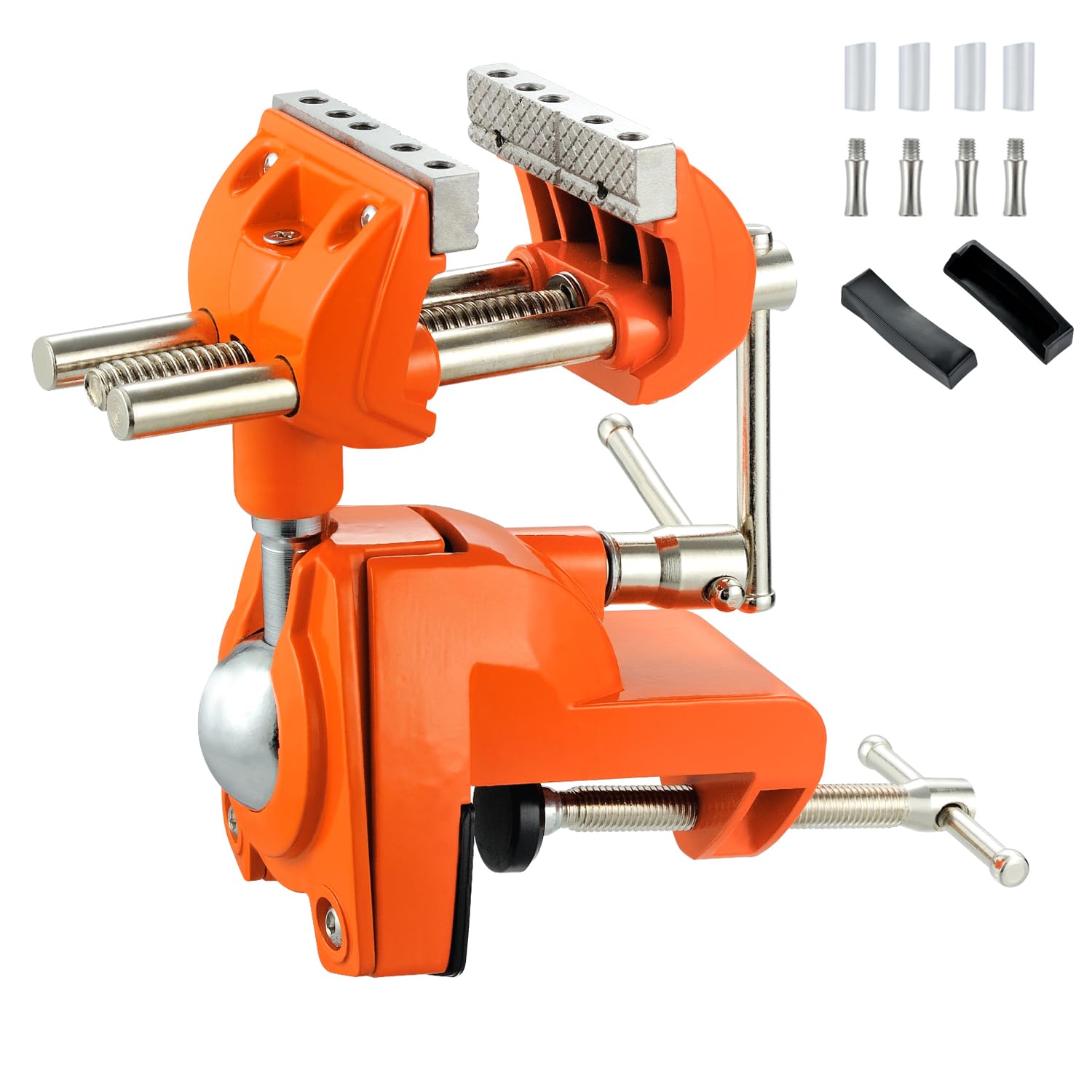 MAXMAN clamp bench vise assembly view highlights easy setup features