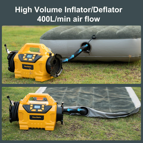 MaxMore 160 PSI high-pressure pump handles tires efficiently