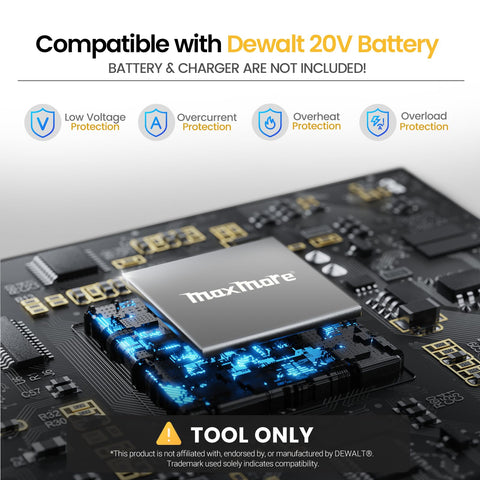 MaxMore detail sander with battery compatibility for flexible power sources