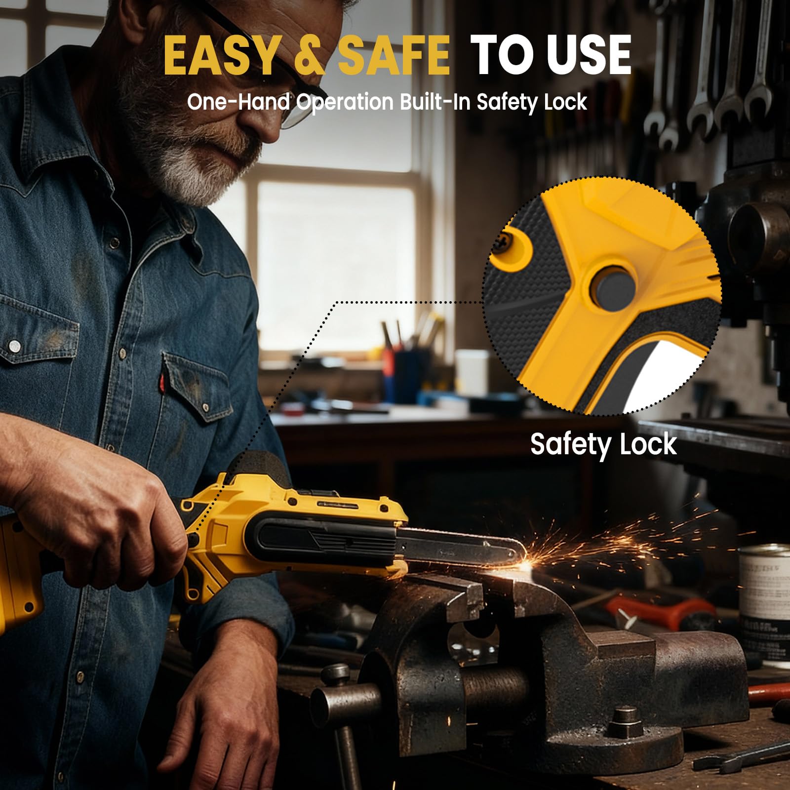 MaxMore cordless detail sander is lightweight and ergonomic for one-handed use