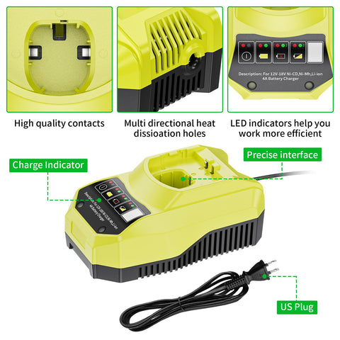Maxofpowr Ryobi 18V battery passthrough charging enables use while charging.