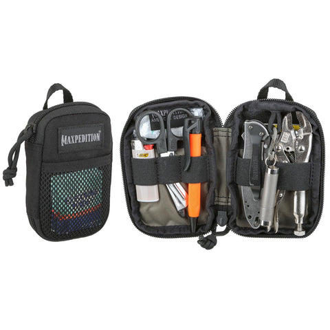Maxpedition Pico Pocket Organizer in front pocket for quick-access multitools.