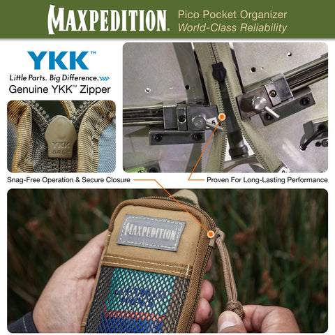 Maxpedition Pico Pocket Organizer see-through mesh front pocket for visibility