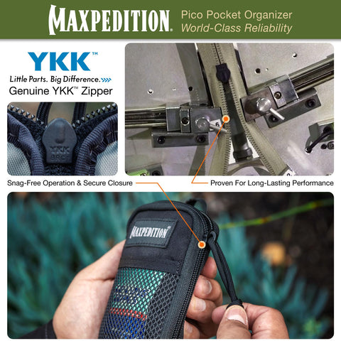 Maxpedition Pico Pocket Organizer patch area ready for ID or morale badges.