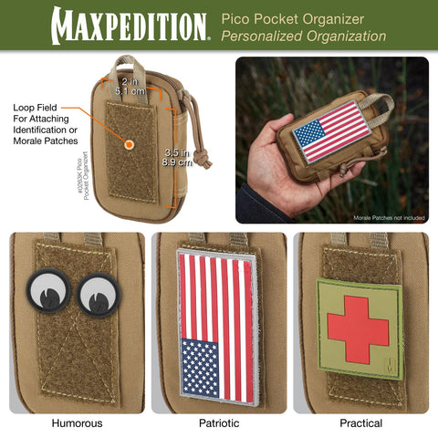 Maxpedition Pico Pocket Organizer rear patch area for ID or morale patches