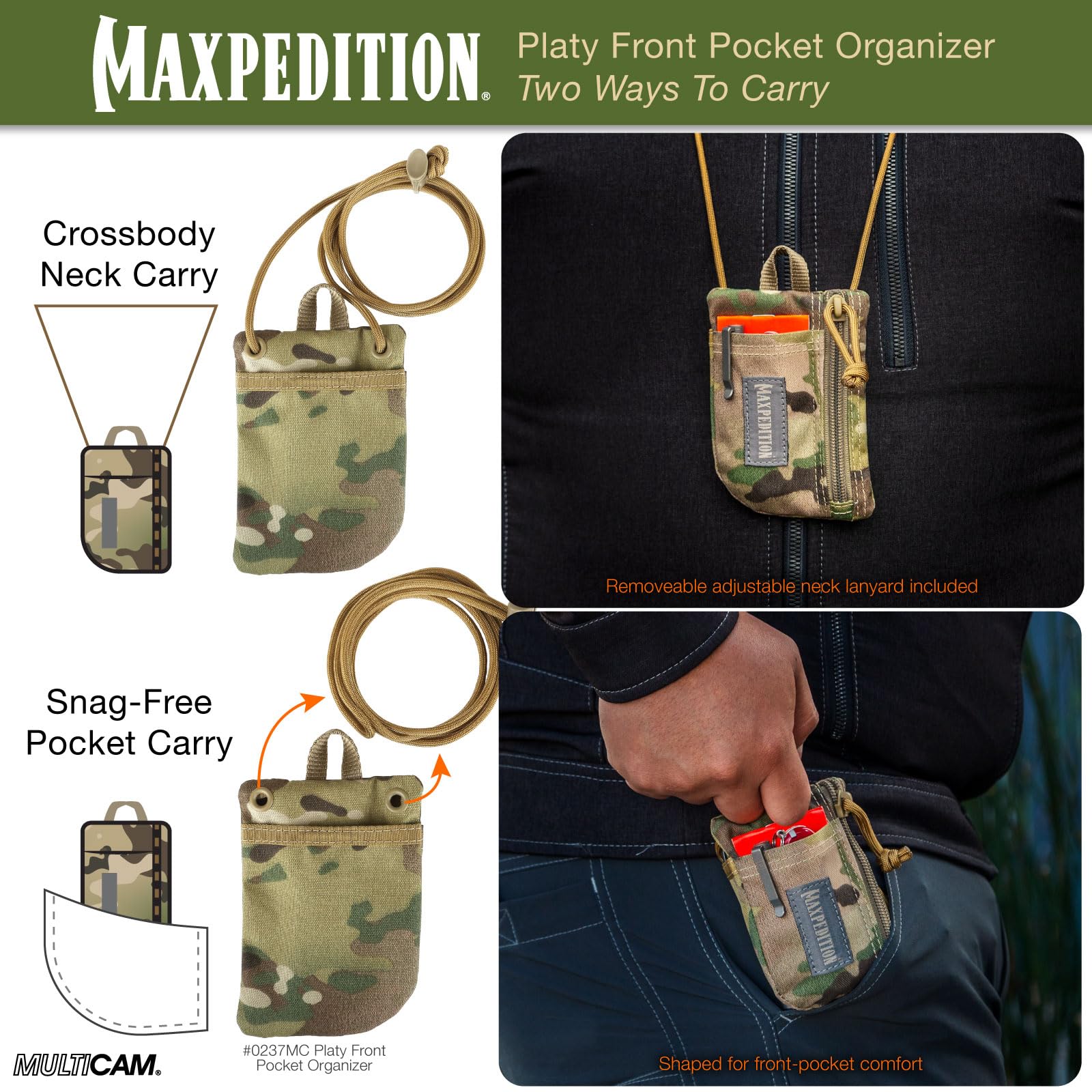 Maxpedition Platy Back Slip Pocket secures small items quietly.