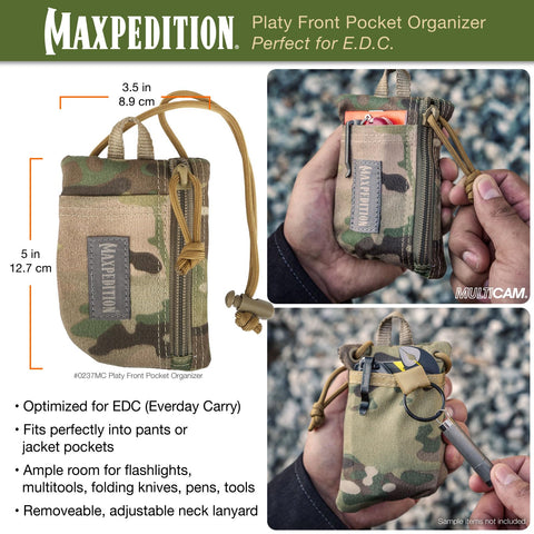 Maxpedition Platy Compact EDC Pouch enables quick access to flashlight and tools.
