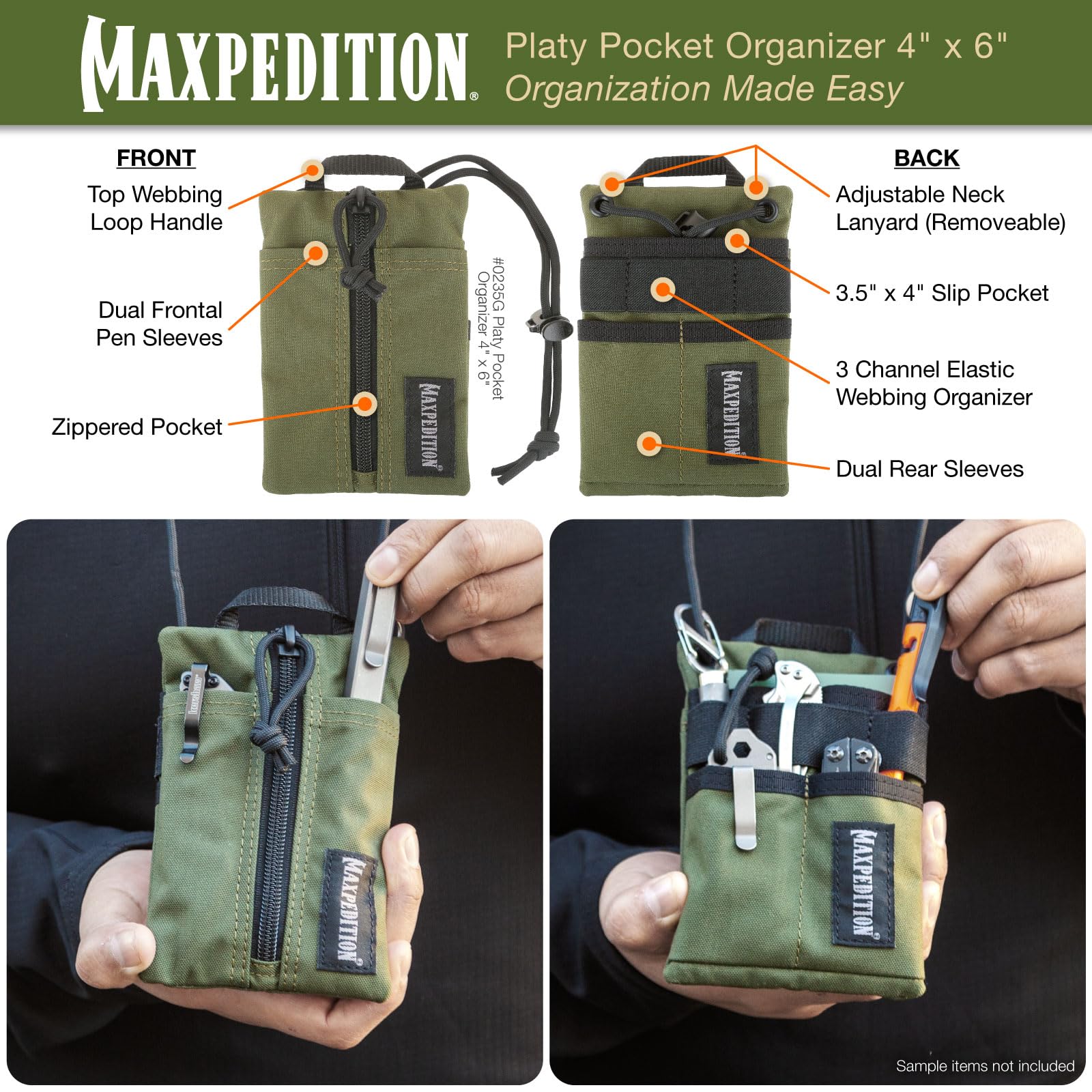 Maxpedition Platy Pocket Organizer 500D nylon material delivers durable protection while remaining lightweight