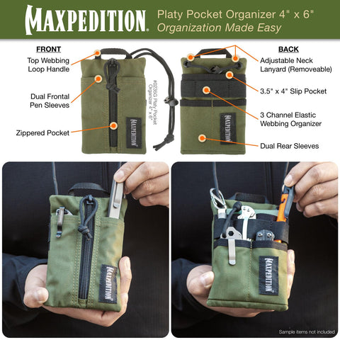Maxpedition Platy Pocket Organizer 500D nylon material delivers durable protection while remaining lightweight