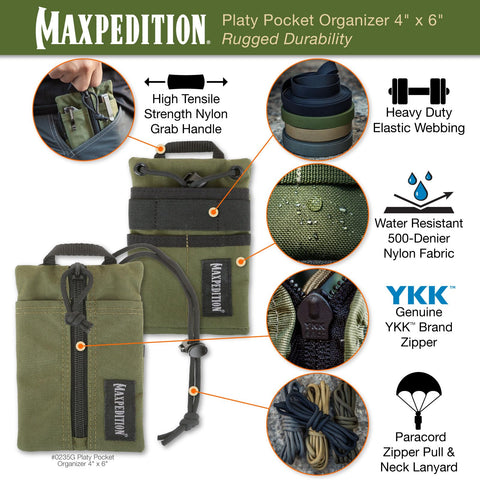 Maxpedition Platy Pocket Organizer slim profile fits discreetly in pockets for everyday use